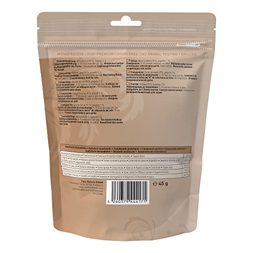 catz finefood Meatz Katzen Leckerlies Hirsch N° 9 - knusprige Streifen aus Hirschfleisch - gegrillt und getrocknet - Katzensnack ohne Zucker, getreidefrei, 45g
