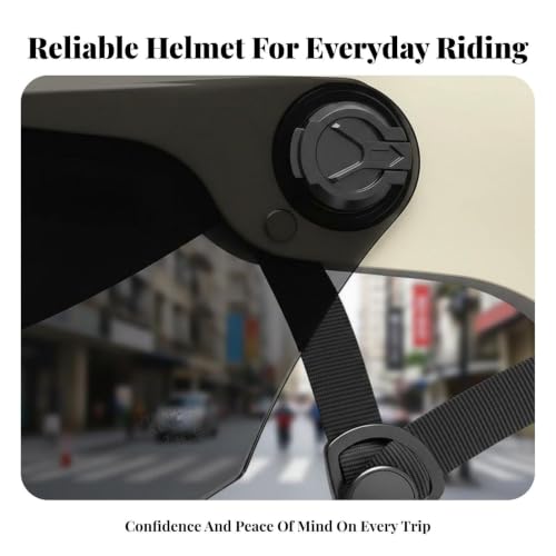 Image of Double Visor Helmet Sun Protection Electric Bike Helmet Breathable Guarding Headwear for Motorcyclists Riders, City Driving, Outdoor, Traveling Black Hd Lens