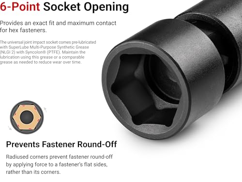 Image of TEKTON 3 /8 Inch Drive Universal Joint Impact Socket Set | SID97002