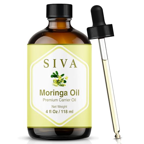 SIVA Moringa Carrier Oil 4oz (118 ml) Premium Cold-Pressed 100% Natural Carrier Oil With Dropper For