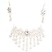 Lolita Bridal Girl Gothic Lolita Rose Flower Braided White Lace Beads Choker Necklace