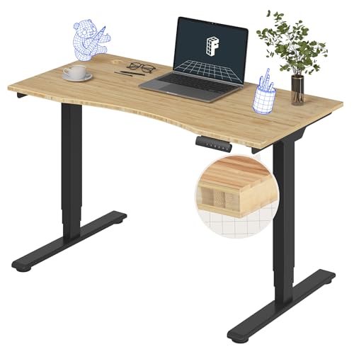 FLEXISPOT 48x24 Curved Bamboo Standing Desk