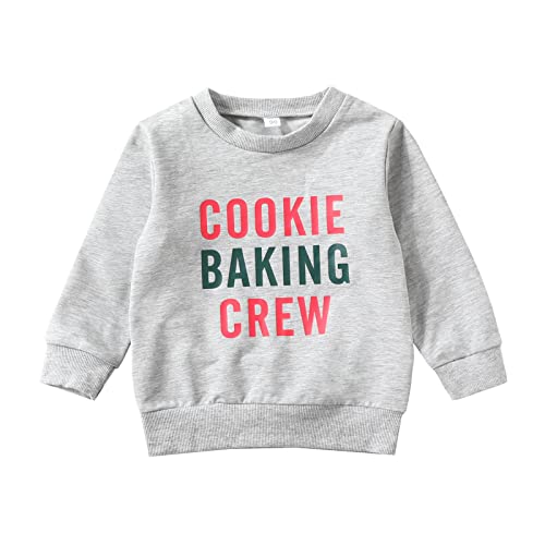 Toddler Kids Infant Children Baby Boys Girls Letter Print Long Sleeve Sweatshirt Pullover Tops Blouse Clothes Outfits Kids