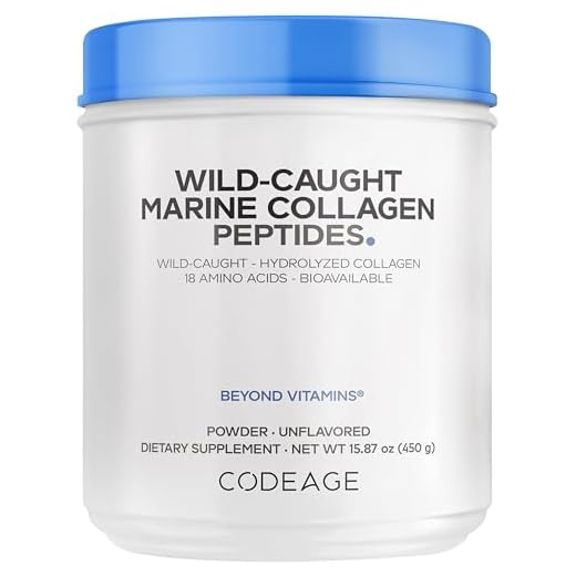 Codeage Marine Collagen Powder - Wild-Caught Hydrolyzed Fish Collagen Peptides - Type 1 & 3 Collagen Protein Supplement - Amino Acids for Skin, Hair, Nails - Paleo Friendly, Non-GMO, 15.87 Ounces