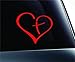 Heart with Cross Bible Christian Symbol Decal Funny Car Truck Sticker Window (Red)