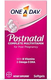ONE A DAY Postnatal Complete Multivitamin for Post-Pregnancy with Folic Acid and Omega-3 DHA, 60 Count