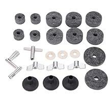 Complete Replacement Kit: This 23-piece cymbal replacement set includes 4 x 2.5cm, 6 x 4cm, and 2 x 5cm non-slip felt pads, plus 3 cymbal sleeves, 3 wing nuts, 3 washers, and Z/T wrenches—everything you need to maintain or repair your drum cymbal har...