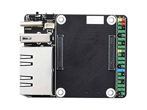 Mini Dual Gigabit Ethernet Base Board for Raspberry Pi Compute Module 4 CM4, Onboard ETH/Micro SD/USB Interfaces, Suitable for Evaluating the Raspberry Pi CM4 or Being Integrated into End Products by waveshare - Used condition - US$26.11