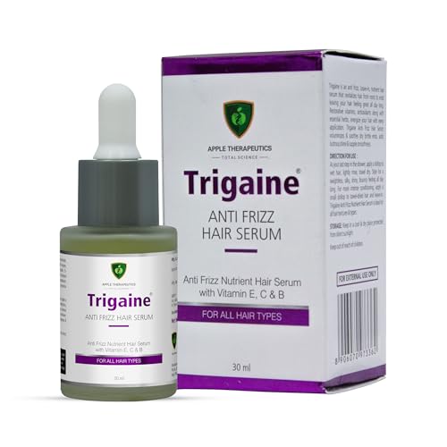 Trigaine Anti-Frizz Hair Serum for Dry & Frizzy Hair | With Argan Oil Vitamin E, C & B | For All Hair Types, Smoothens, Adds Shine, and Provides UV & Heat Protection | Leave-In Serum for Men & Women
