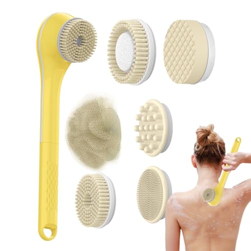 Depurador de cuerpo recargable, limpiador eléctrico de espalda, cepillo de baño eléctrico, mango largo, cómodo, impermeable, para hombres y mujeres