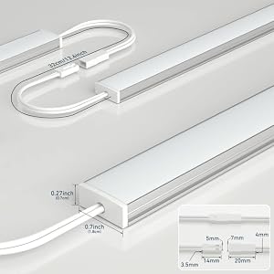 Bangnics Under Cabinet Lighting Plug in. 6 PCS 12 Inches Likable Slim Bright Light Strips. Dimmable 24W Cabinet Lights for Kitchen Over Counter Countertop Tool Box Shelf Closets Warm White 3000K — photo 5 of 6