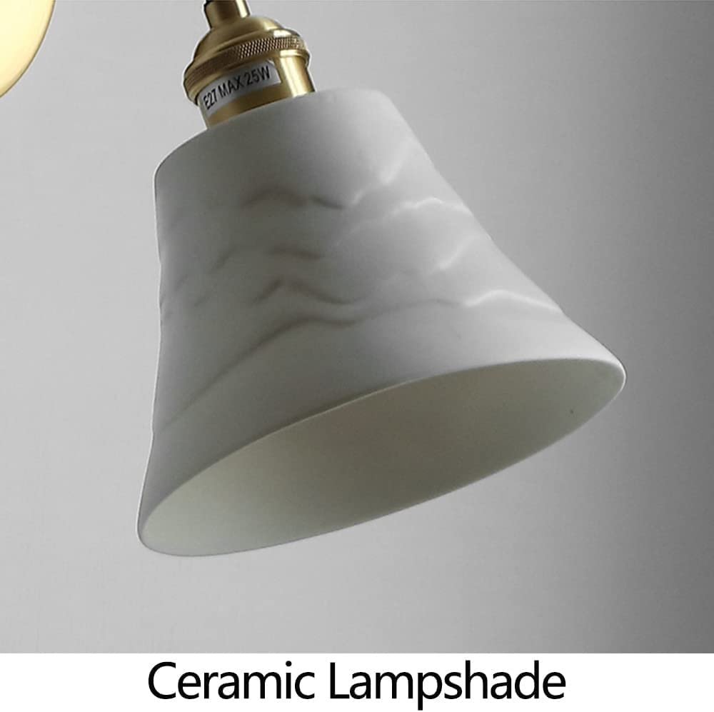 Luxus wandleuchten Messing Keramik Wandleuchte Vintage Dekorative Wandleuchte Kordelzug Schalter Wandmontage Beleuchtung Leuchte Schlafzimmer Nacht Leselampe Innenbeleuchtung für Wohnzimmer Studie