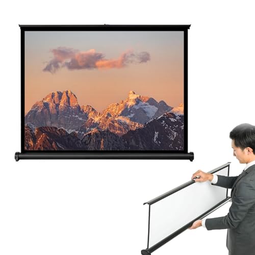 Pantalla portátil 4K 16:9 para proyector, pantalla manual enrollable 4:3, con bolsa de almacenamiento, pantalla HD enrollable sin agujeros para cine en casa, viajes y presentaciones de oficina miniatura 1