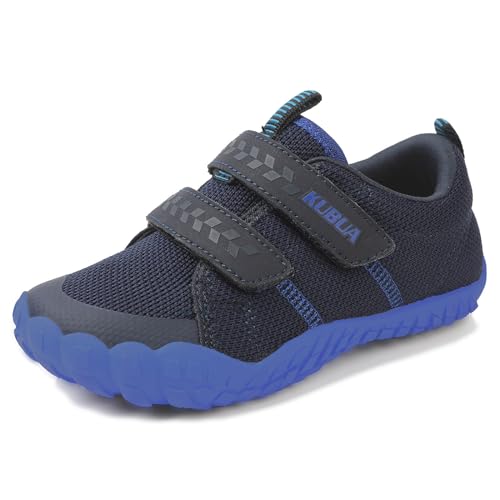 KUBUA Kids Sneakers Toddler Boys Girls Barefoot Shoes Naturally Minimalist Zero Drop Walking Shoes for Outdoor Sports Tennis Running Training Athletic A Blue 12 Little Kid
