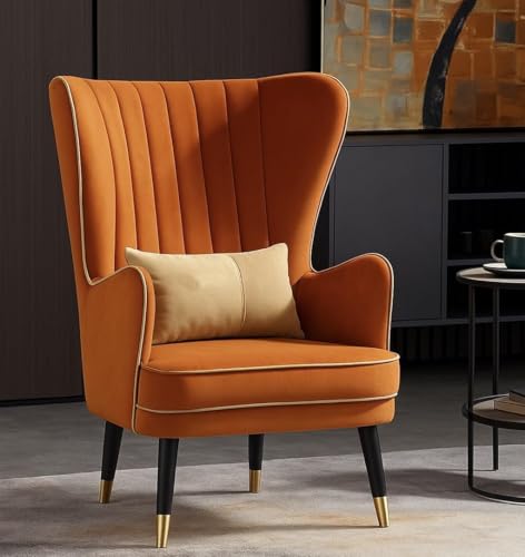 Image of Modern Chair Armchair Single Sofa Chair for Small Apartments, for Living Room or Bedroom Chair (Set of 2 Chairs) (Orange)