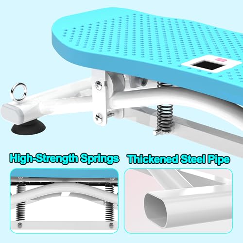 Image of KINMAC 2-in-1 Rocking Stepper with Resistance Bands, Portable Balance Board for Exercise at Home, Quiet Mini Stair Stepper with LCD Monitor, Ski Trainer for Workout Home Gym