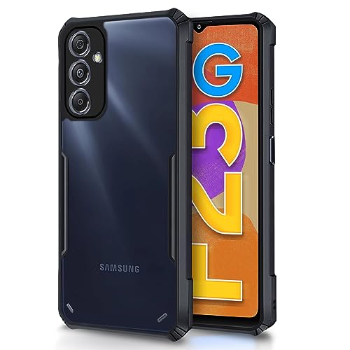 Image of Pikkme Samsung Galaxy F23 5G Back Cover | Crystal Clear Transparent Back | Ultra Hybrid | Full Camera Protection | Raised Edge | Bumper Back Case for Samsung Galaxy F23 5G (Black)