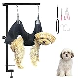 tiuire Dog Grooming Arm with Hammock & Loop – Professional Pet Grooming Kit for Small Dogs & Cats – Includes Nail Clippers & Nail File – Essential Dog Grooming Supplies for Home Use