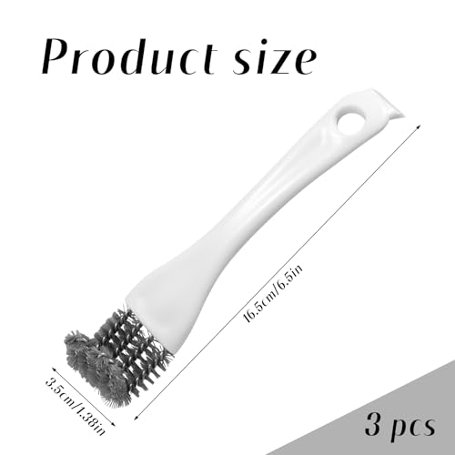 3pcs Bird Cage Brush Cleaner, Stainless Steel Bird Cleaning Brush Durable Droppings Removal Tool for Pet Parrot Fowl Cage Remover Cleaning Accessory