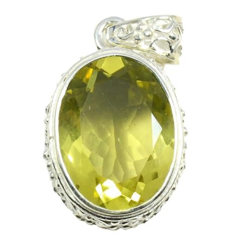 Pendentif ovale en argent 925 naturel fait main pour femme