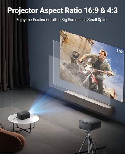 Image of 【Native 1080P & Auto Focus】Mini Projector with WiFi and Bluetooth, 800Ansi Brightness, Support 4K HD, Portable Movie Projector, Auto Keystone Correction, Compatible with Smartphone, Laptop, HDMI, USB