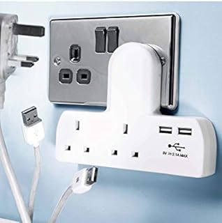 Status 2-Way 240 V Cable-Free Socket 2 x USB - White