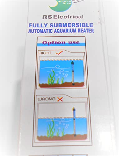 Image of RS Electrical Fully Automatic 50 Watts High Glass Aquarium Heater with Standby Light Indicator and auto on /Off Facility Imported