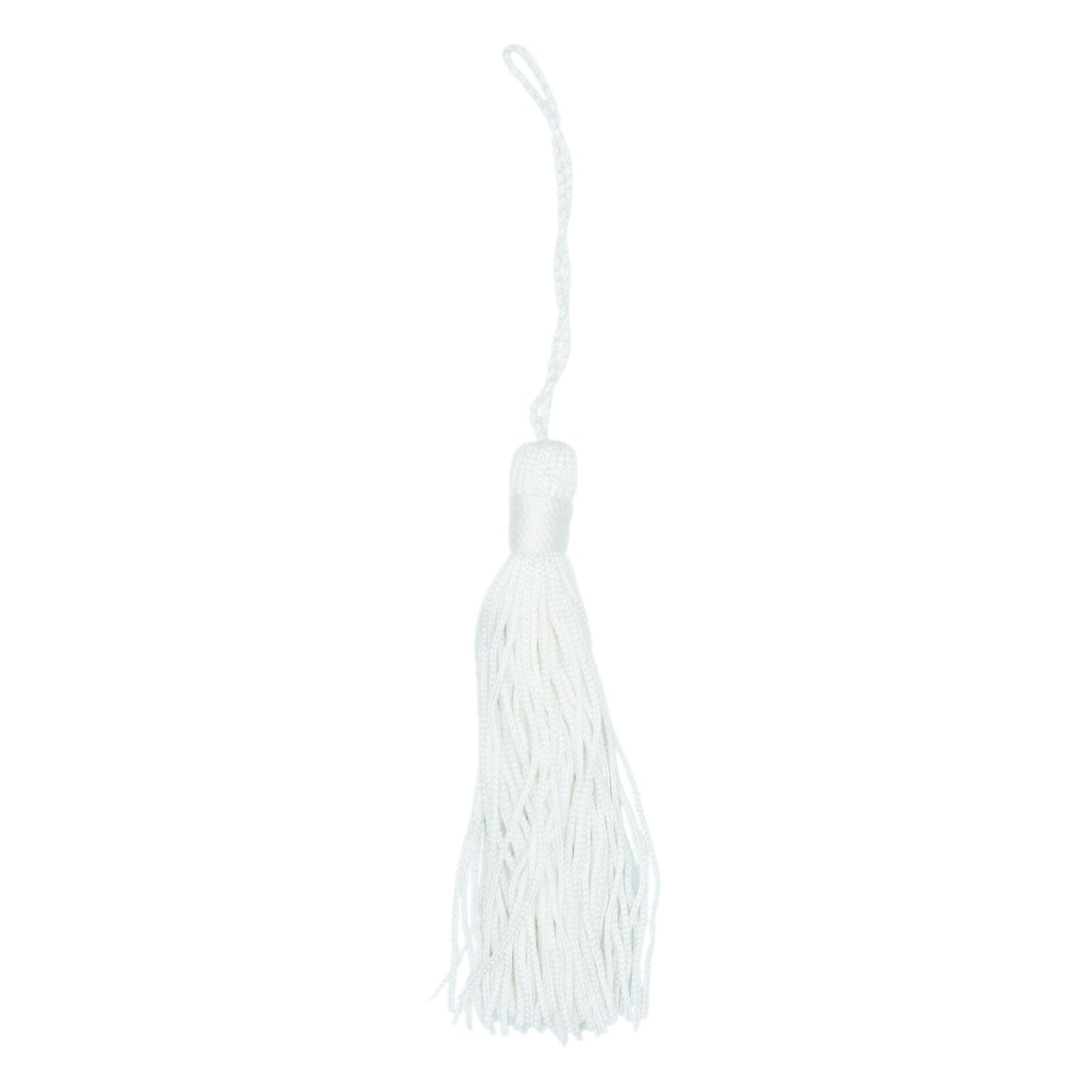celloexpress Key Tassels 100mm/10cm - Curtains, Bookmarks, Gifting, Crafts (White 6002, Pack of 4)