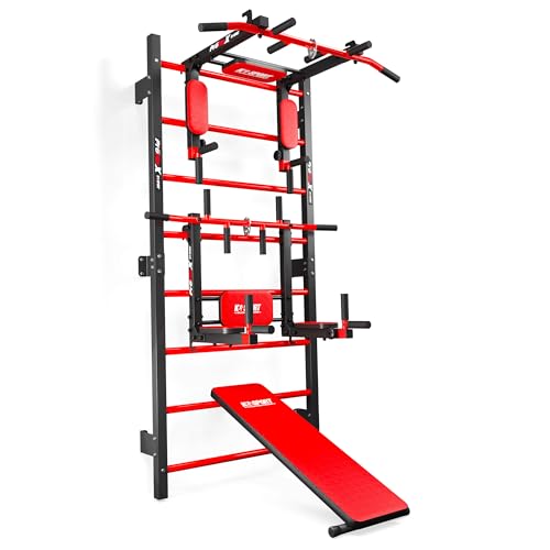 K-Sport: Trainingsset Sprossenwand + Dip Station, Klimmzugstange & Trainingsbank I Kraftstation mit Pull-Up Bar, Dip Stange & Hantelbank, inkl. E-Book K-Sport: Trainingsset Sprossenwand + Dip Station, Klimmzugstange & Trainingsbank I Kraftstation mit Pull-Up Bar, Dip Stange & Hantelbank, inkl. E-Book