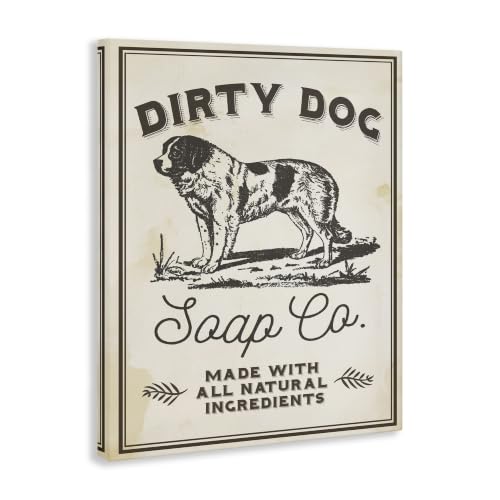 Image of Stupell Industries Dirty Dog Soap Co Vintage Sign Oversized Stretched Canvas Wall Art, Proudly Made in USA