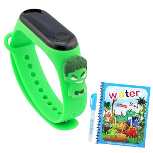 JABEDE Orologio Digitale per Bambini + Libro Magico da Colorare con Dinosauri | Regalo di Natale e Compleanno (HULK)