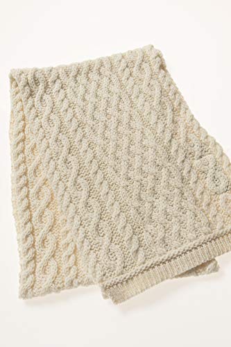 Aran Crafts Irish Soft Cable Knitted Trellis Pattern Scarf (100% Merino Wool)4