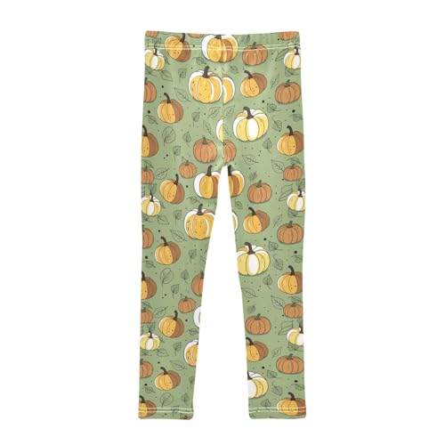 senya Girls Printed Leggings Yoga Pants Hand Drawn Pumpkin Pattern for Kids in 4t to 10 Years, 4T2