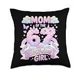 Mom 67 Meme Birthday 7 Years Old Watercolor Pastel Rainbow Throw Pillow