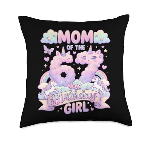Mom 67 Meme Birthday 7 Years Old Watercolor Pastel Rainbow Throw Pillow