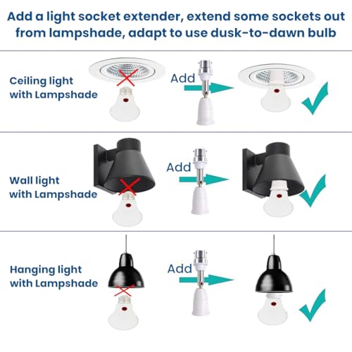 Image of ELEPHANTBOAT 2 Pcs B22 to E27 Light Socket Converter Extender, Flexible 360 Rotatable Adapter for B22 to E27 Bulb, Bulb Lamp Holder Extender Holder Socket Fit for LED, CFL