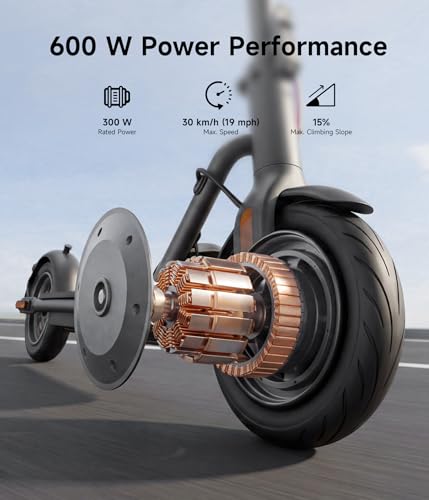 Image of NAVEE V25 /G5 Series Electric Scooter for Adults, 19 MPH &15.5-43 Miles, 600-1000W Motor, 10 inch Tires, Foldable Commuting E-Scooter with Dual Brake Suspension