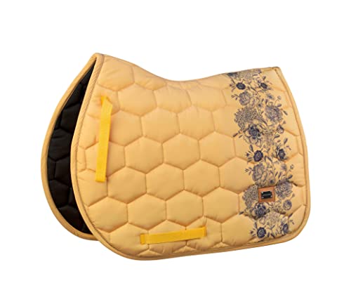 DotiBel Nova Tapis de Selle Jaune Miel à Motif Fleurs d'encre Noire Cover