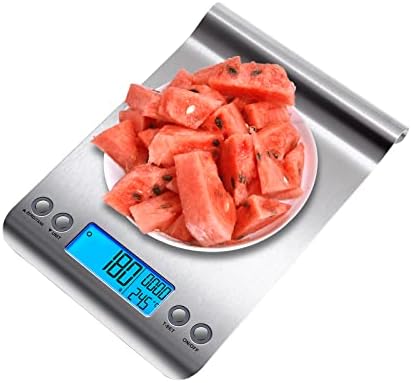 Digital Kitchen Scale Ultra Slim Multifunction Stainless Steel Hook Design Food Scale 11lb 5kg with Back-Lit LCD Display Fingerprint Resistant Coating