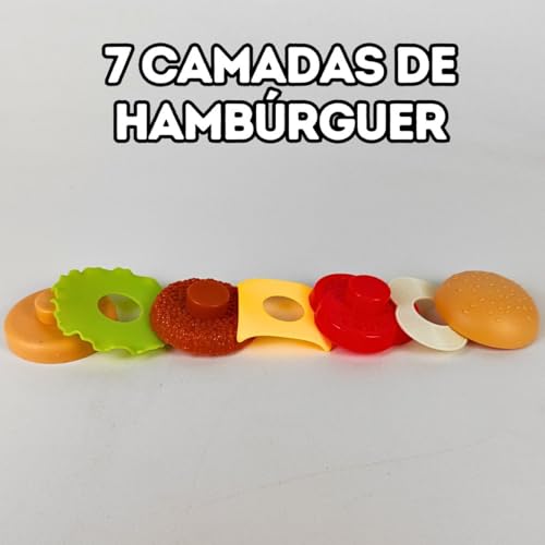 Brinquedo Mini Hambúrguer Burger monta e desmonta Fast food