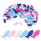 EPIGEIST 100個 木製小魚型装飾品 海洋テーマ クラフト用 ビーチ風インテリア おままごと木製グッズ 室内装飾 水槽飾りにも適したユニークデ