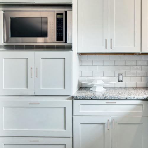 KOMOTIA 10 Pack Brushed Satin Nickel Cabinet Pulls knurled 5 Inch Hole Centers Kitchen Cabinet Handles Silver Drawer Pulls Dresser Handles — view 5