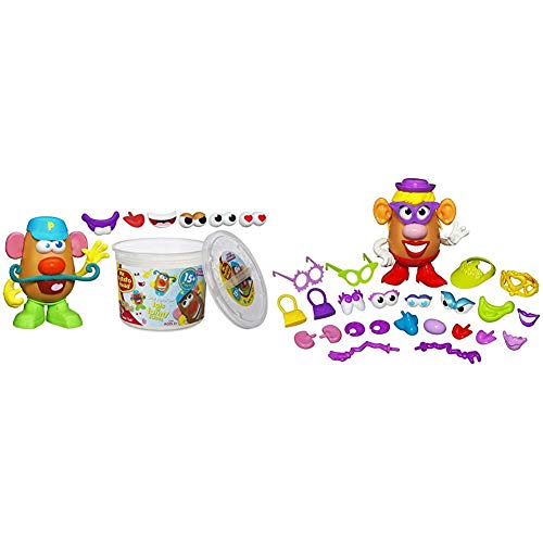 Playskool Mr. Potato Head Tater Tub Set Parts and Pieces Container Toddler Toy for Kids & Playskool Mrs. Potato Head Silly Suitcase Parts and Pieces Toddler Toy for Kids (Amazon Exclusive)