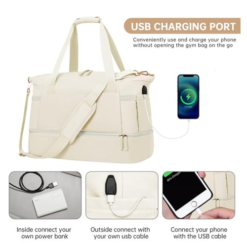 Convertible Suit Travel Bag Weekender Bags For Women,Travel Duffel Bags With Shoe Compartment And Toiletry Bag hanging garment duffel bag (Color : B, Size : 18.5in)4