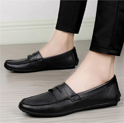 Shoes Soft Loafers for Men Leather Flexible Comfortable Slip Resistant Casual Prom Slip-on2