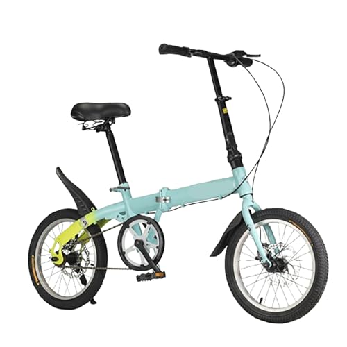 AKPHBKFG - Vélo Pliant Haut de Gamme de 16 Pouces, Cadre en Aluminium Portable léger, Doubles Freins, 6 Vitesses, léger 15 kg, vélo Pliant, vélo Unisexe, Plusieurs Couleurs A,125 * 63 * 90cm
