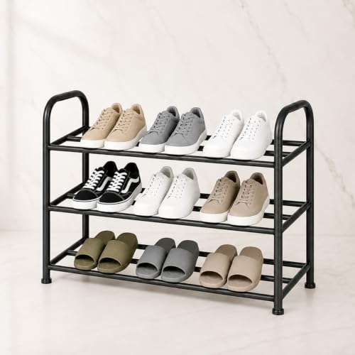 Image of WonderStand SOLEMATE 3-Tier Metal Shoe Rack | For Home /Closet /Entryway & Bedroom | Strong & Durable steel Shoe Organizer | Easy Assembly