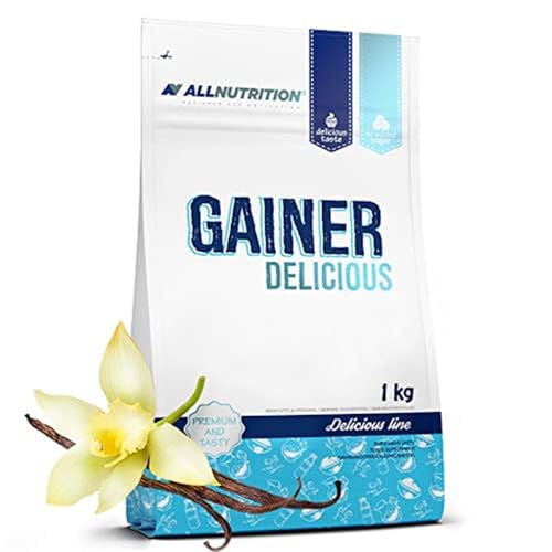 Foto von ALLNUTRITION Gainer Delicious Protein Pulver | Geschmack: Vanilla | 1000g je Packung | Eiweiss Whey Buttermilch Fitness Bodybuilding | Nahrungsergänzungsmittel