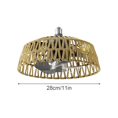 Ventilateur de plafond télécommande et lampe gradable en fer de 28 cm - 5