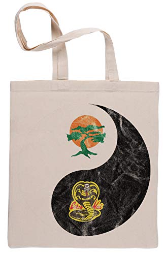 Miyagi Hacer Cobra Kai Yin Yang Diseño Beige Reutilizable Bolsa De Compras Reusable Beige Shopping Bag